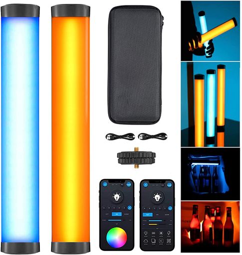 AMBITFULA2-K2撮影フルカラーRGBチューブライト、CRI95TLCI97正確な色、2500k-8500K調整可能、RGBCCTHSIモード、29Fxライト効果、APP制御サポート、明るさ調整可能、マグネットデザイン