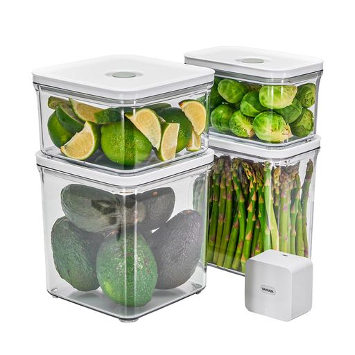VAKUENプレミアム真空保存容器&全自動食品シーラー機スターターセット5点セット真空パック機バルブで便利開閉BPAフリー100%漏れ防止非真空保存の容器よりも最大5倍長く食品を新鮮に保存…