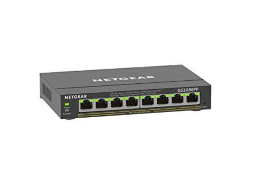 ネットギアアンマネージプラススイッチングハブギガ8界面PoE+相応う(総べて123W)卓上型パウダーコンパクトGS308EPPVLANQoS静音気違い受け答え省ワット数5年引き受ける