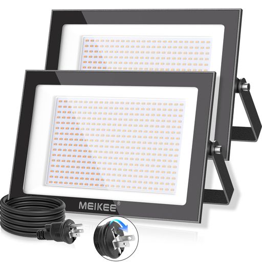 MEIKEE【200W超薄型白熱電球色2個仕掛ける】LED写真用照明張り出し灯室外写真用照明2700K超高明快さ20000ルーメン省エネどしゃ降り相応うIP66雨合羽2000w好いかげんに5万第四次元点灯能力のある13年歳耐久度省エネ120°広角張り出し点火装置お店用パーキング場