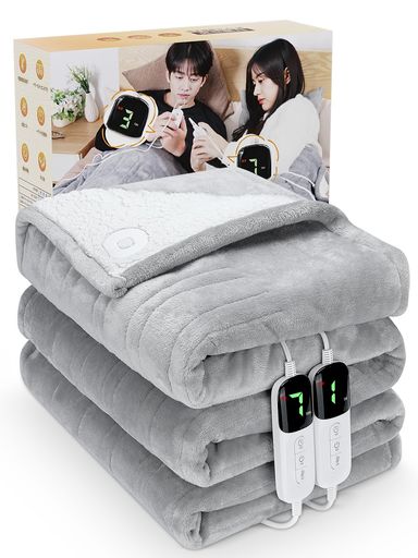 楽天市場】Hesahre電気毛布掛け敷き兼用180x200cmダブルコントロール