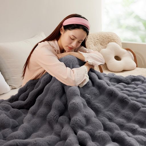 SAPHREAS毛布ふわとろ毛布ブランケットもひざ掛けふわふわもこもこ毛布二枚合わせ柔らかく肌触吸湿発熱暖かい洗える厚手高密度毛抜けない静電気防止昼寝冬用冷え対策ダークグレー130x160cm