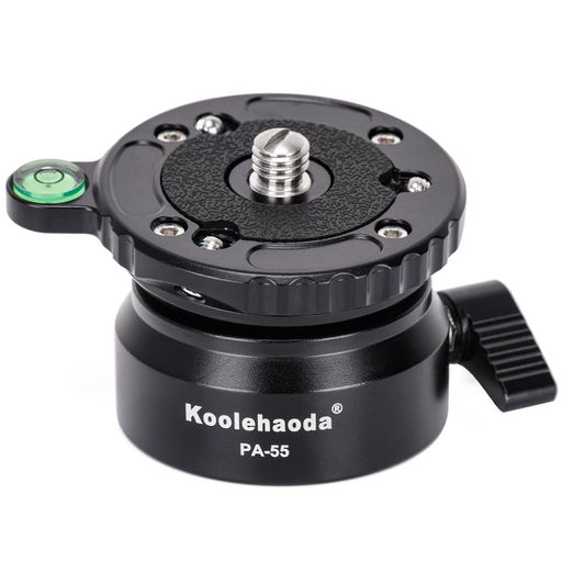 Koolehaoda三脚レベリングベースカメラレベラー、傾斜角15°、とキヤノン用1/4”-3/8”ネジよびオフセット水準器、ニコン用、DSLRカメラ(PA-55)