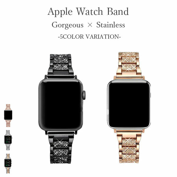 楽天市場】Apple Watch ステンレス キラキラ ゴールド シルバー 7 SE 6 
