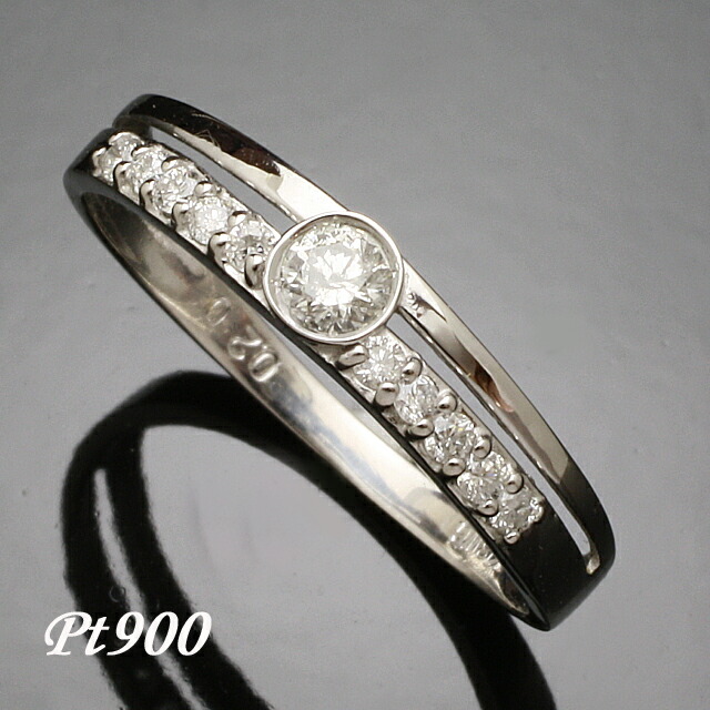 楽天市場】1.0ct 1列7石 ダイヤモンド リング Pt900 プラチナ 2号〜32