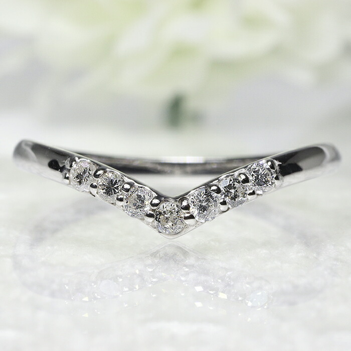 【送料無料】0.14ct K18WG 18金ホワイトゴールド ダイヤモンド ピンキーにも リング 「4R0180W」 *|ジュエリーショップ ウェイ