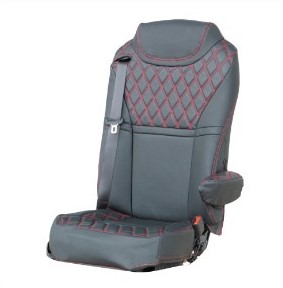 キルトシートカバー　ブラック/赤糸　日野　4t/大型　17レンジャー/17プロフィア　高機能シート用　運転席側｜ショップ横浜