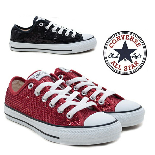 楽天市場 コンバーススニーカー Allstar Spangle Ox レディース オールスタースパンコール Converse 1cl371 ブラック 黒 1cl370 オパール 銀 1cl372レッド 赤 キラキラ オックスフォード ローヒール スパンコール ホログラム ペタンコ St ショップannie