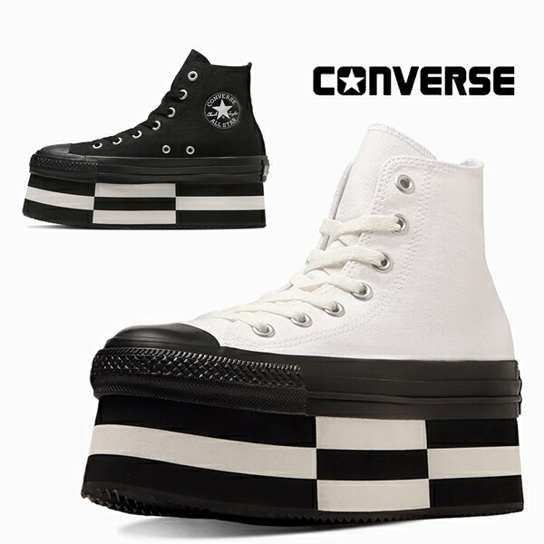 CONVERSE コンバース ALL STAR CHUNKYBLOCK HI オールスター チャンキーブロック HI スニーカー 5SE180 5SE181 レディース カジュアル 厚底 ホワイト/ブラック ブラック /DB/ST