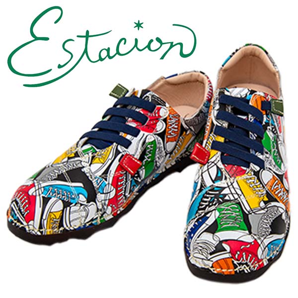 estacion エスタシオン 3368 レディース 本革 レザー スリッポン カラフル やわらかい コンフォート 靴 クッションインソール 痛くない 歩きやすい 旅行 ブラックマルチ /SC/MR|ショップAnnie