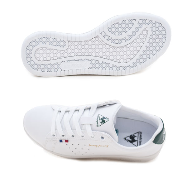 楽天市場 Le Coq Sportif ルコックスポルティフ La ローラン Sl Ql1ojc57wg Ql1ojc57wh 軽量 クッション性 コートシューズ カップインソール 紐靴 ホワイト グリーン ホワイト St ショップannie