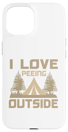 iPhone 15 Nature Lover I Love Peeing Outside Tenting キャンプ スマホケース画像