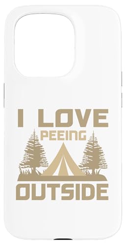 iPhone 15 Pro Nature Lover I Love Peeing Outside Tenting キャンプ スマホケース画像