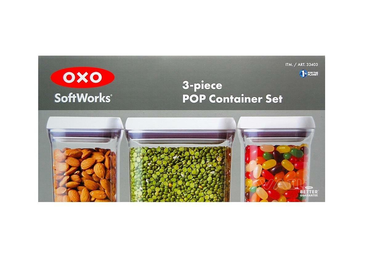 【楽天市場】OXO オクソー ポップコンテナ 3個セット ポップキャニスター 保存容器 筒形 四角 食品保存 容器 密閉容器 シリアル パスタ
