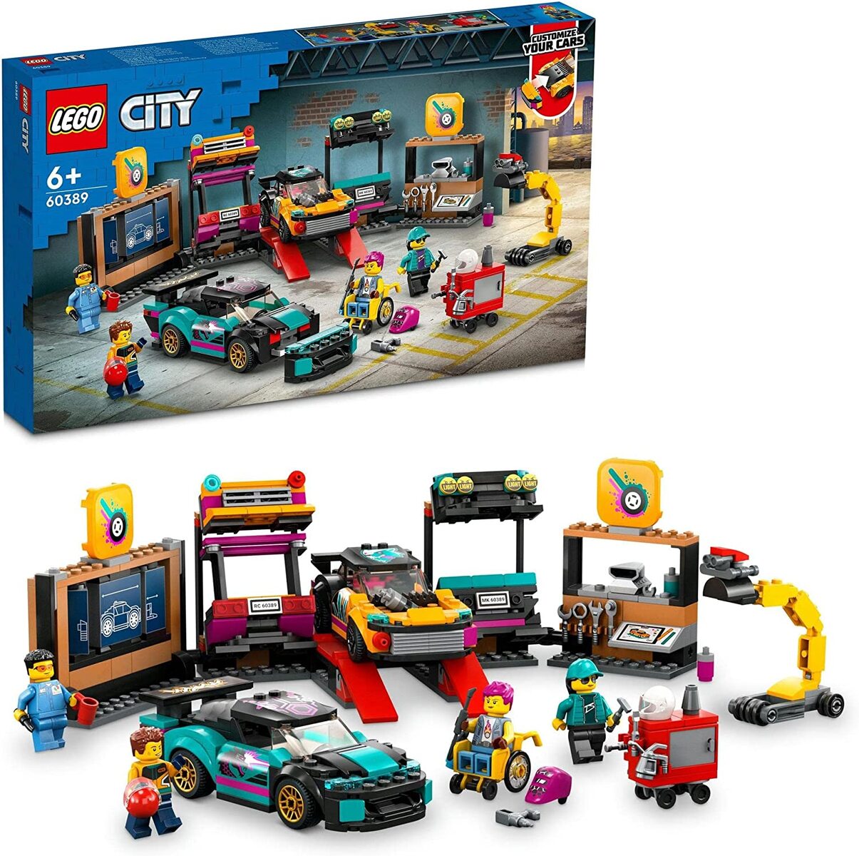 LEGO レゴ シティ カスタムカーショップ 60389 6才以上 LEGO CITY 立ちはだかる 手あそび 知育手あそび レゴブロック レゴジャパン お坊っちゃん お嬢さん 工業プラント 車 車駕 カスタム 機械類 営繕 切り換える