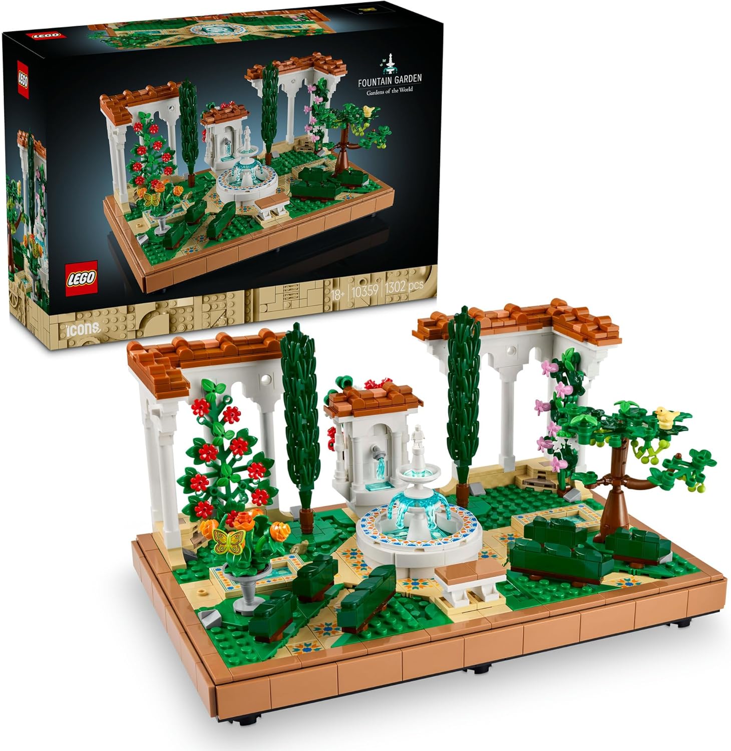 レゴ アイコン 噴水のある庭 10359 アイコン ディスプレイ インテリア デコレーション ブロック LEGO ICONS レゴブロック モダン 北欧 知育玩具  誕生日 プレゼント ブロック お花 造花 お庭 庭園 植物 造園 大人 父の日 誕生日 クリスマス プレゼント