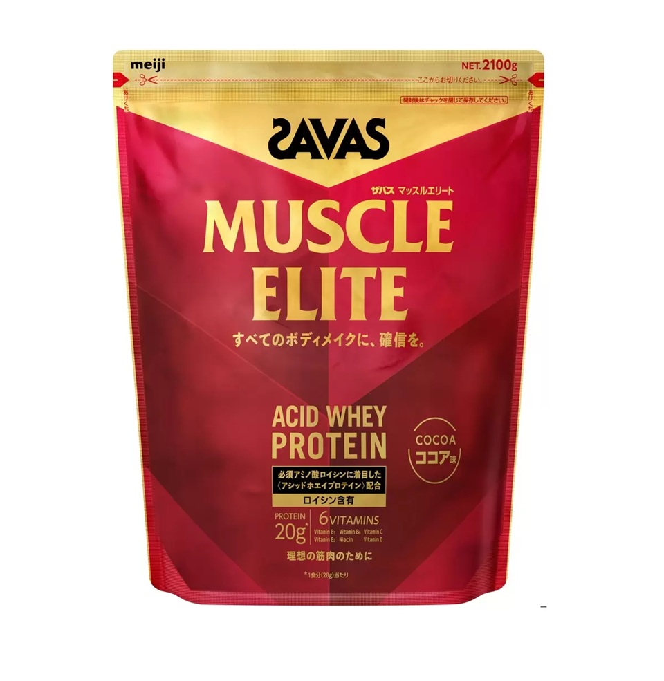 ザバス マッスルエリート ココア味 2100g　SAVAS ホエイプロテイン タンパク質 植物性 置き換え 女性 男性 日本製 国内製造 ダイエット ココア 溶けやすい パウダー ウエイトダウン