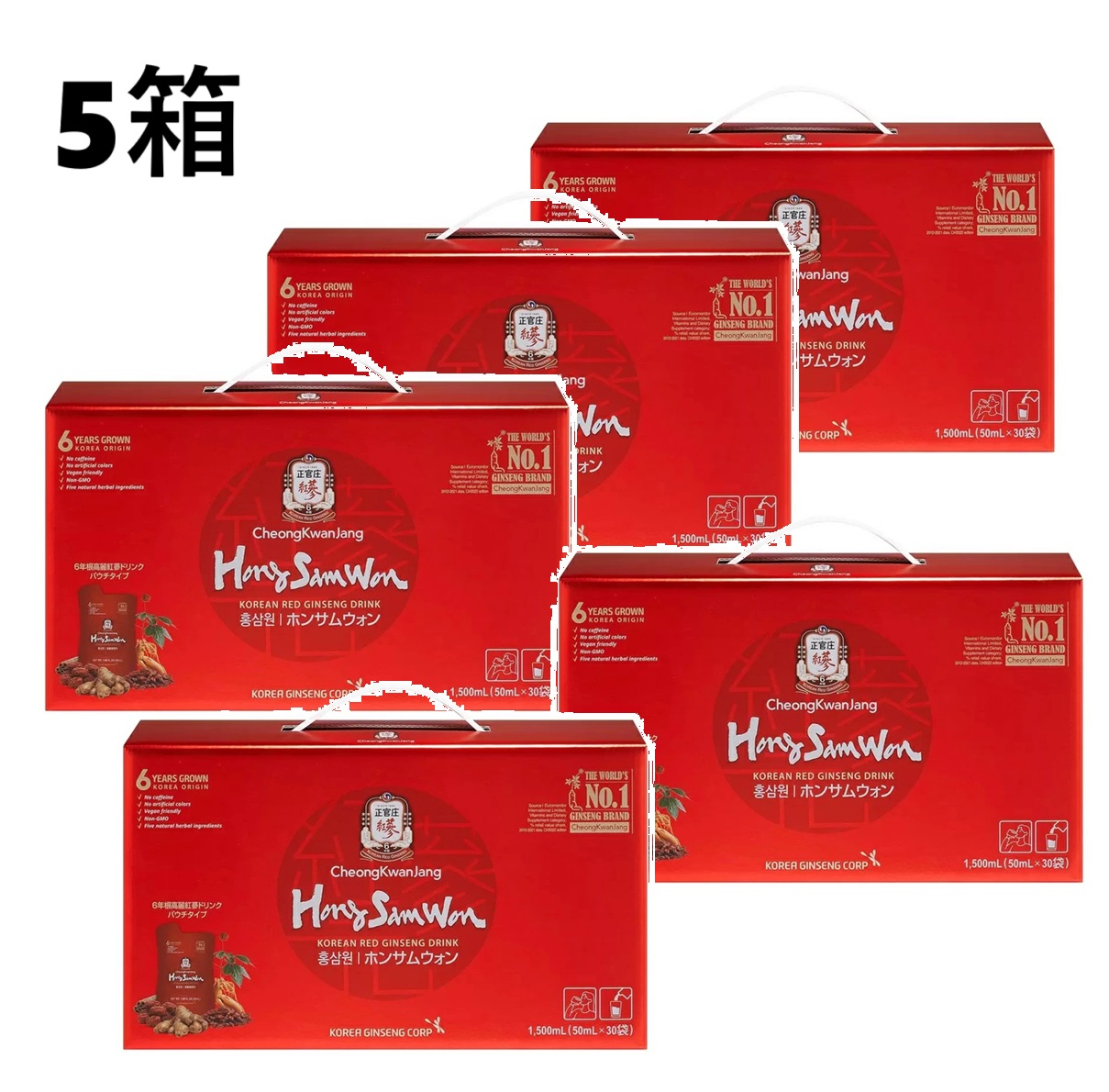 【5箱】電話機総締めウォン 高麗人蔘ドリンク 50ml×30袋 パウチタイプ 正官庄 ジョンカンジャン 紅参 こうじんげん 紅蔘元 高麗人蔘 6年根 ドリンク 朝鮮人蔘 紅人蔘 紅参 抽出エキス 生姜 肉桂 ナツメ クコ ノンカフェイン 高麗人蔘抽出エキス 韓国 美容 思わしい