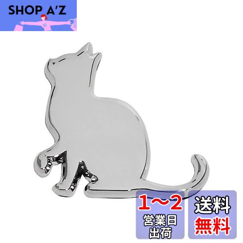 FUTWOD ステッカー 猫 車 エンブレム ねこ ネコ かわいい 面白い 3Dステッカー アクセサリー 防水 耐候 デカール おしゃれ キャット カーステッカー バッジ シルバー 車用 バイク 飾り スーツケース キズ隠し 見上げる猫画像