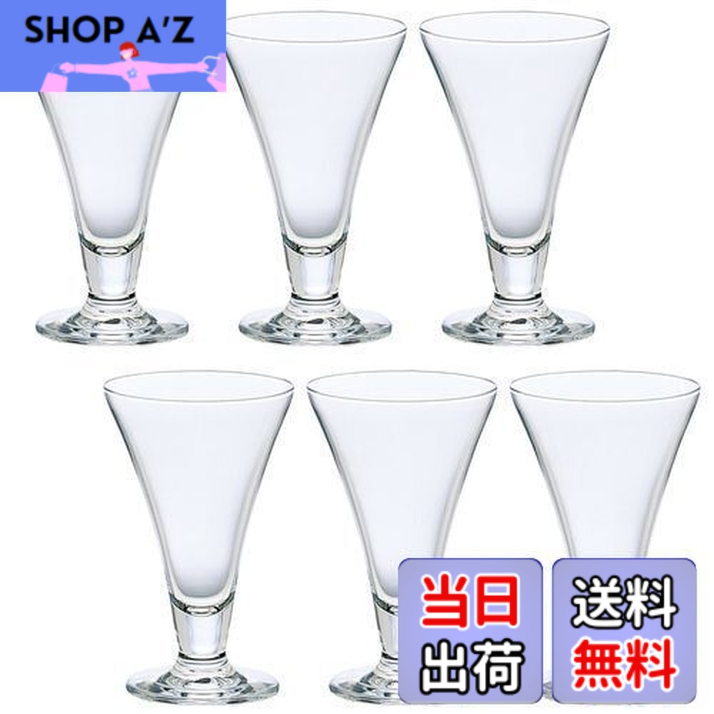 【送料無料】アデリア(ADERIA) H・AXドレッシー パフェグラス クリア 290ml 6個セット 日本製 デザート サンデー 容器 カップ ガラス おしゃれ アイスクリーム クリームソーダ 足付き 喫茶店 食器 業務用 口部強化 スタンダード L6643