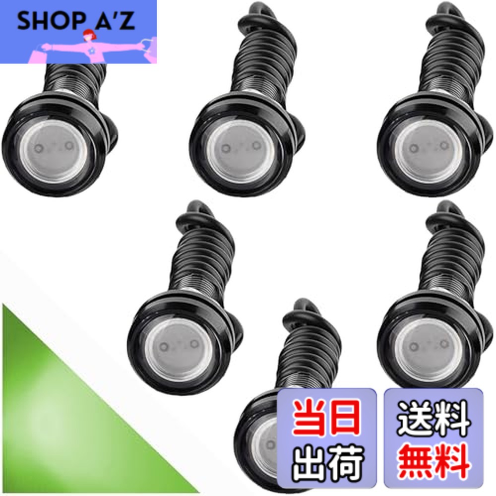 【送料無料】CTRICALVERハイパワー18mm9WイーグルアイLEDライト、カーモーターサイクルDRLデイタイムランニングライトフォグランプ反転ライトマーカーライト12V防水（緑、6PCS）画像