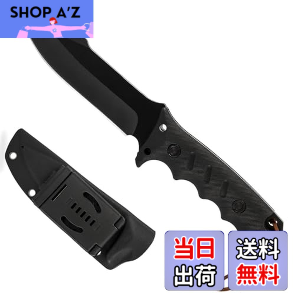 【送料無料】Irai Utaki アウトドアナイフ シースナイフ【浪人】フルタング ナイフ コーティング440Aステンレス鋼 厚刃5ｍｍ キャンプ調理 バトニング 薪割り 山菜狩り 釣り カイデックスシース付 ブラック