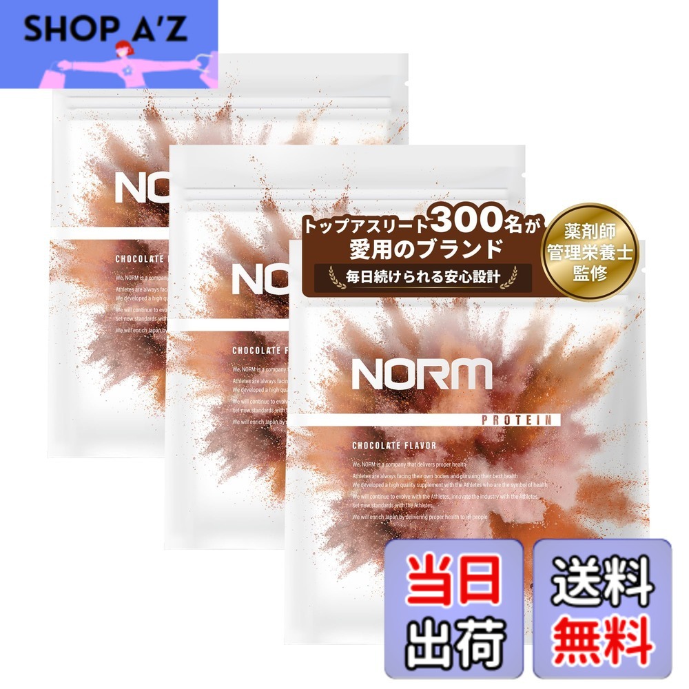 【送料無料】NORM ノーム ホエイ プロテイン 人工甘味料不使用 チョコレート 3kg 300名以上のトップアスリート愛用 WPC WHEY PROTEIN ホエイプロテイン 国内製造｜SHOP A&rsquo;z 店