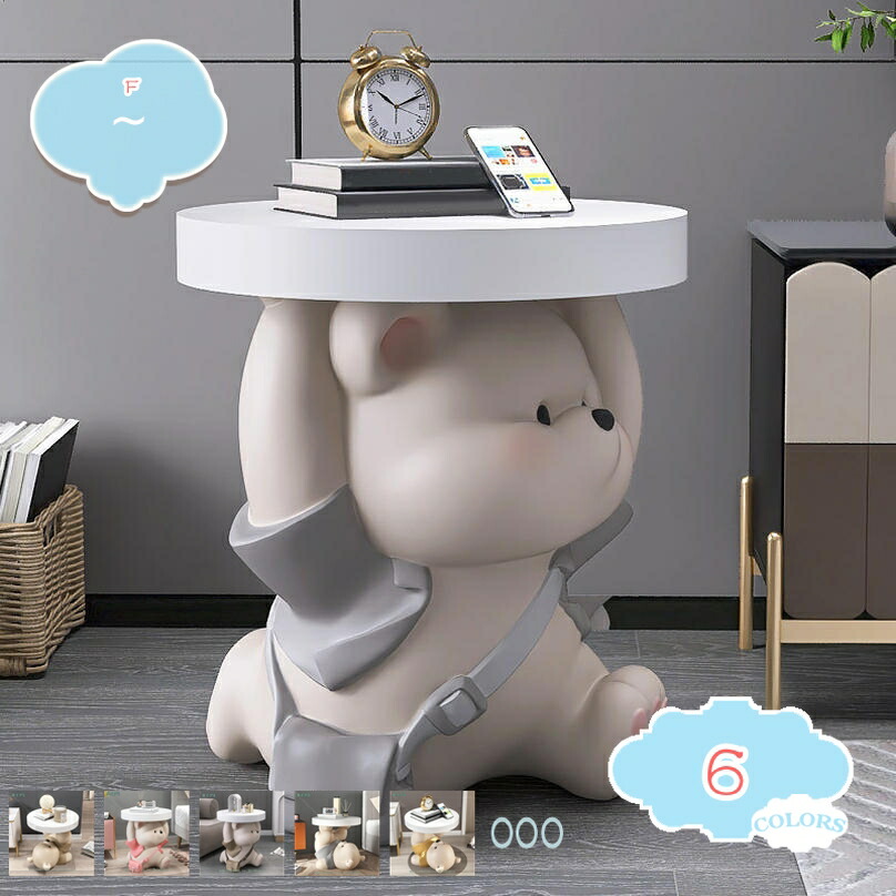 2000円OFFクーポン サイドテーブル 可愛い おしゃれくまちゃん 樹脂工芸品 インテリア オブジェ 玄関収納 トレイ 収納トレイ 動物像 彫刻装飾 実用性が高い 大きい ベッド横 ソファー横 リビング 玄関先 置物 プレゼント クリエイティブな贈り物 shopcp