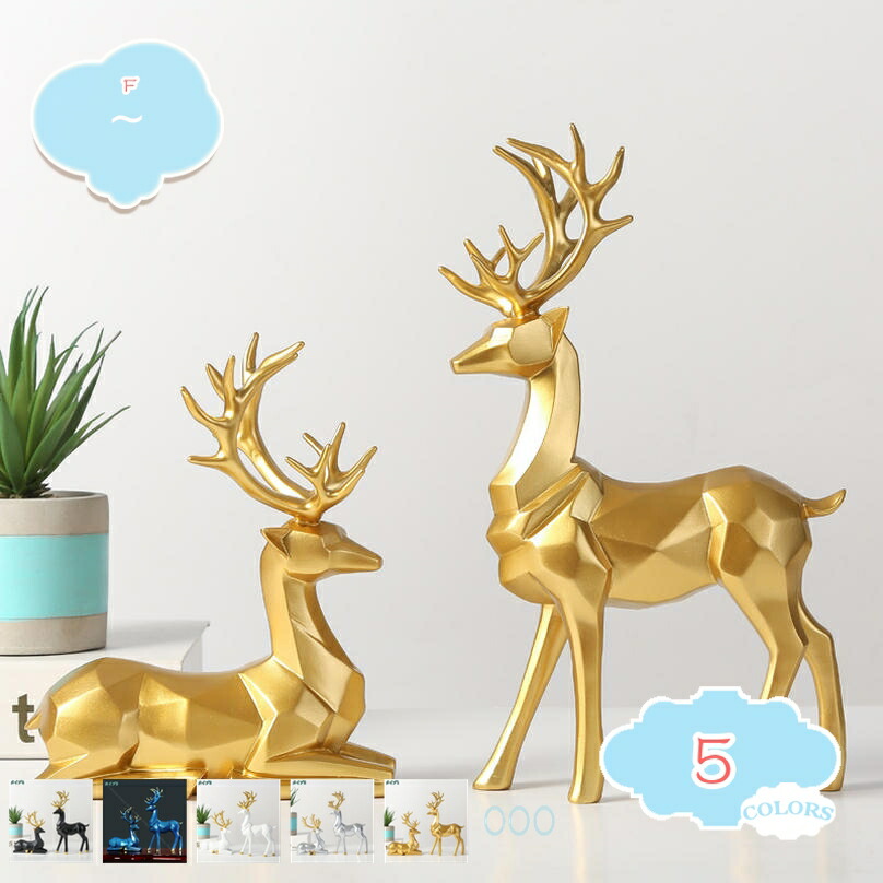 楽天市場】おきもの 鹿 モダン風 レトロ F 動物のオブジェ 北欧の工芸