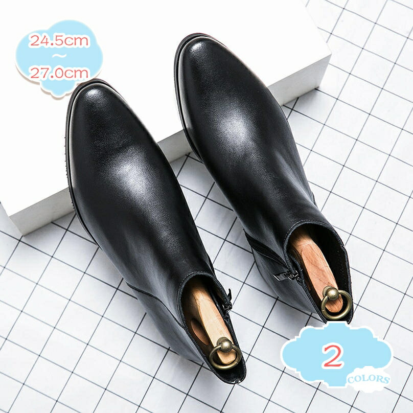 ショートブーツ チェルシーブーツ メンズ サイドジップ ハイカット 短靴 防滑 シンプル トラベル 旅行用 デイリー 防水 エンジニア おしゃれ 軽量 歩きやすい 滑り止め 耐摩耗性 ジップ バイクシューズ ポインテッドトゥ shopcp