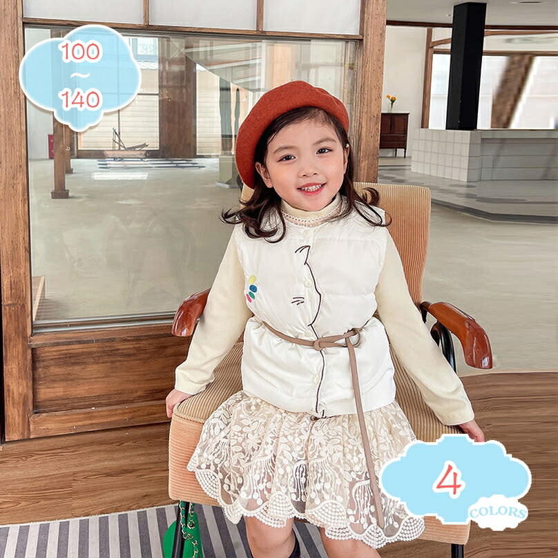 ベスト 子供 キッズ ショート ダウンベスト アウター 綿服 冬服 防寒 防風 軽量 v襟ゆったり 秋冬 子供服 モコモコ 暖かい 可愛い 女の子 保温 ブルゾン あたたかい 保育所 通園 ベビー服 保温性 アウトドア 猫柄 shopcp