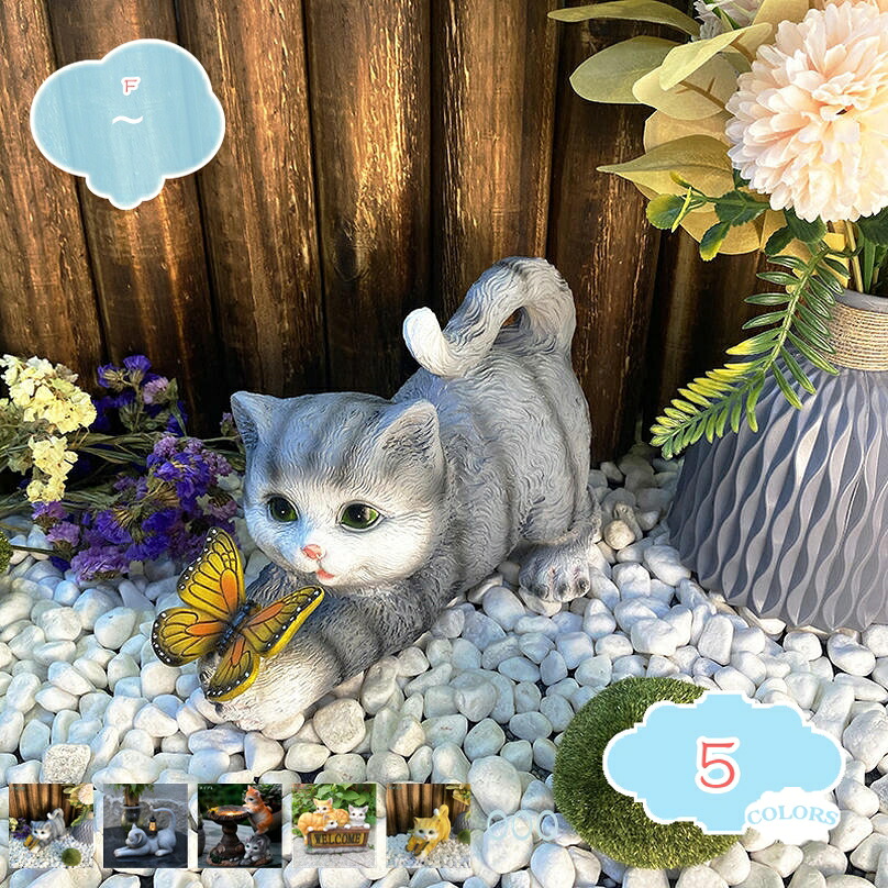 1000円OFFクーポン ソーラーライト ガーデンライト ねこ 猫 庭 ライト 置物ライト 屋外 防水 飾りライト 雰囲気作り かわいい ガーデニング雑貨 ガーデンオーナメント 祭り 田園風景 景観照明 オブジェ 樹脂 ベランダ 芝生道 shopcp|CPショップ