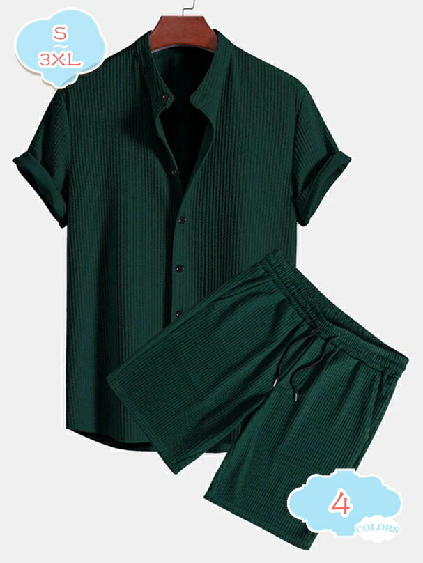 1000円OFFクーポン 夏 セットアップ メンズ 半袖Tシャツ ハーフパンツ 上下セット ジャージ 通気性 薄手 開襟シャツ 半ズボン 2点セット 部屋着 春夏 スポーツウェア ルームウェア おしゃれ カジュアル 短パン トップス 大きいサイズ shopcp｜CPショップ