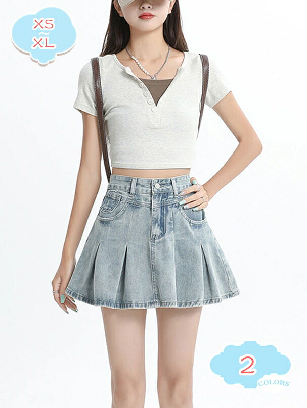 2000円OFFクーポン ショートスカートレディース 女の子 ボトムス 大きいサイズ 夏着 ミニ丈 Aライン 可愛い ハイウエスト ポケット付き デニムパンツ ガールズ カジュアル 夏 夏服 デート 足長効果 普段着 通学 春夏 shopcp｜CPショップ