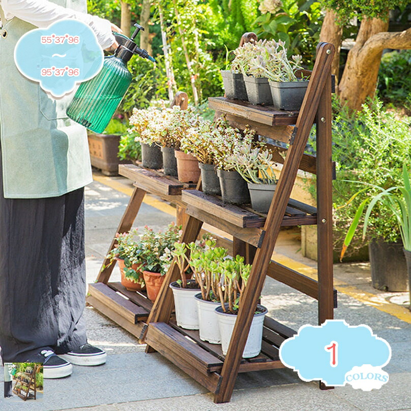 2000円OFFクーポン フラワースタンド 木製 ガーデンラック 3段 ガーデニング 棚 プランター スタンド 花台 植木鉢 台 盆栽 園芸 ラック 屋外 室内 物置 ベランダ 植物棚 多肉植物 ガーデン用品 花収納 安定性 ガーデニングラック 鉢置き台 shopcp|CPショップ