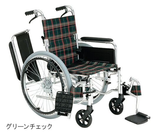 車いす(自走式アルミ製背折れタイプ) エアータイヤ ネイビーチェック