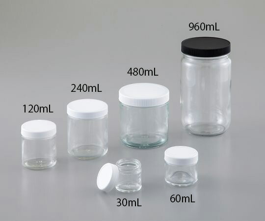 広口ガラス瓶（喨喨たるかた付ける済） 30mL 48本入  Qorpak