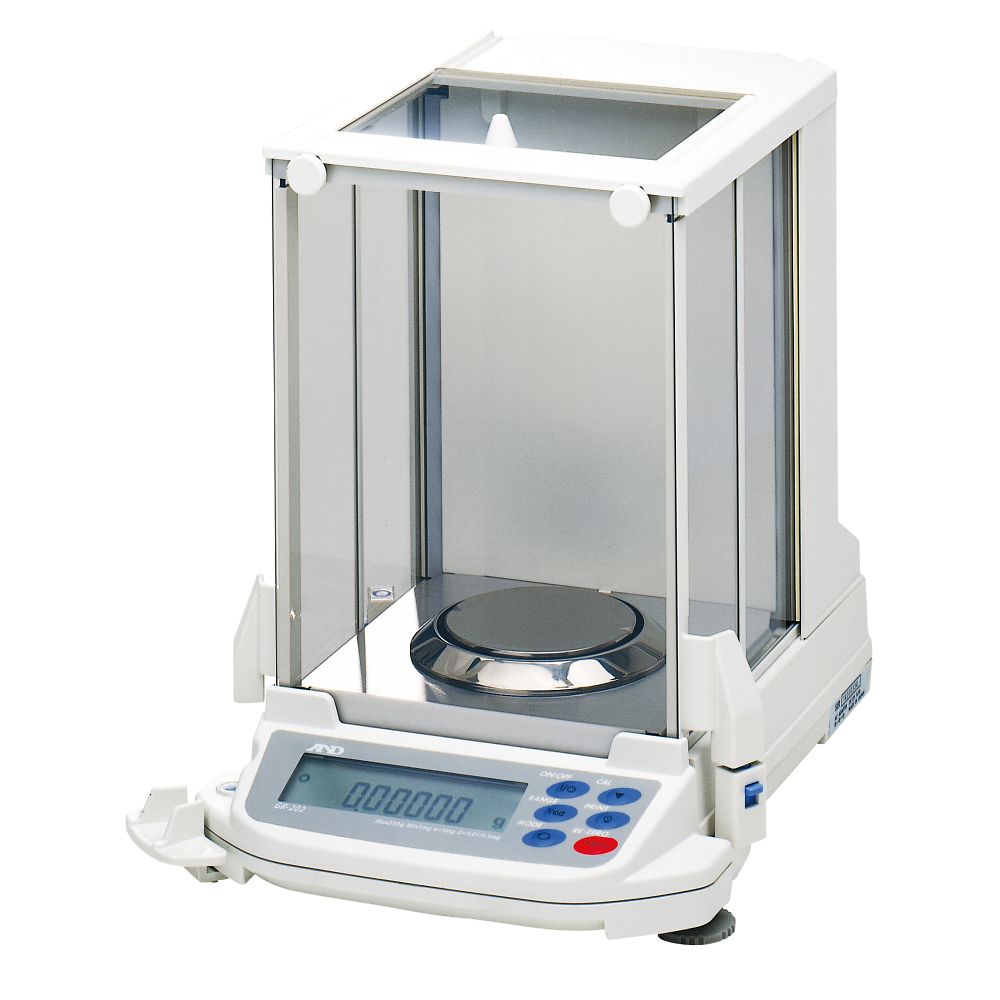 エー・アンド・デイ 校正用分銅内蔵型分析天びん GRシリーズ ひょう量:42g/210g 最小表示:0.01mg/0.1mg 一般校正付 GR202-00A00