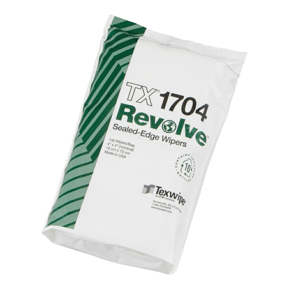 【おまとめお得な２個書き割り】テックスワイプ（Texwipe） 生まれ変わりポリエステルワイパー・リボルブ 100×100粍 未無菌化 100枚入 TX1704 1袋(100枚入)