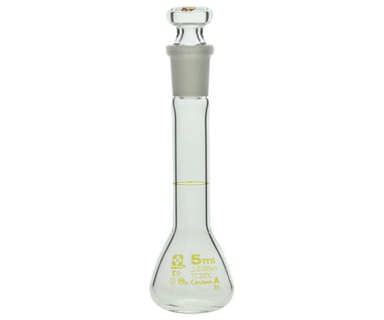 メスフラスコ（全量フラスコ・カスタムA 白 5mL JCSS校正証明書付