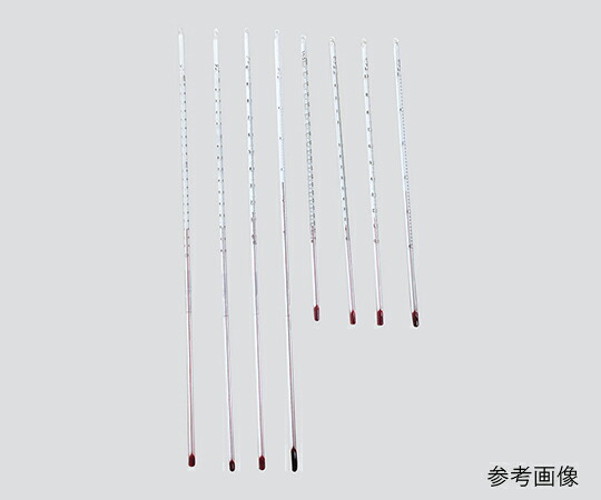 足長赤液棒状温度計 100℃ 450mm 校正証明書付 日本計量器工業