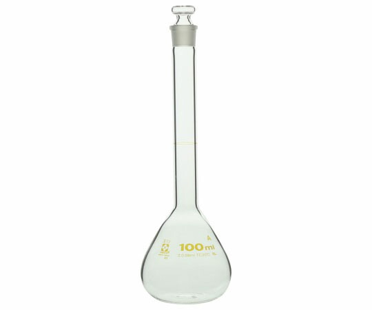 メスフラスコ（全量フラスコ・スーパーグレード）白 100mL JCSS校正証明書付