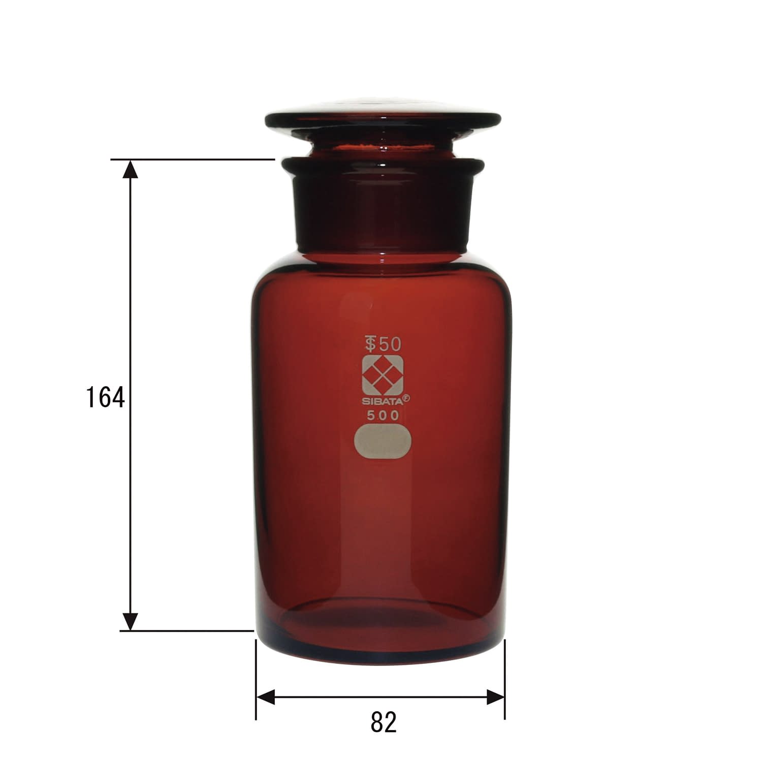 柴田科学 共通摺合わせ広口試薬瓶 茶褐色 500mL 10本|Shop de clinic店