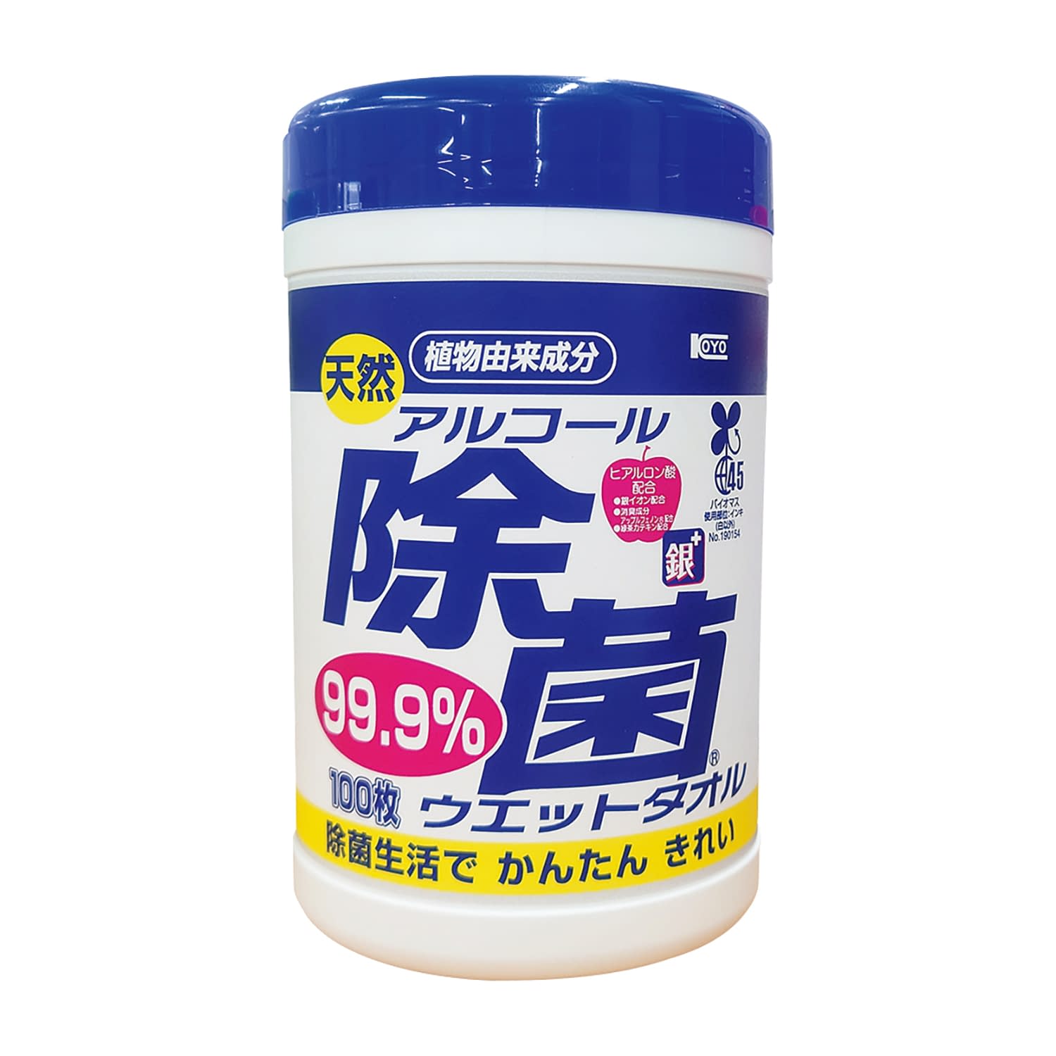 【120個セット】コーヨー化成 天然アルコール除菌ウェットタオル ボトル 天然アルコール除菌ウェットS3901-34(100マイ)ボトル|Shop de clinic店