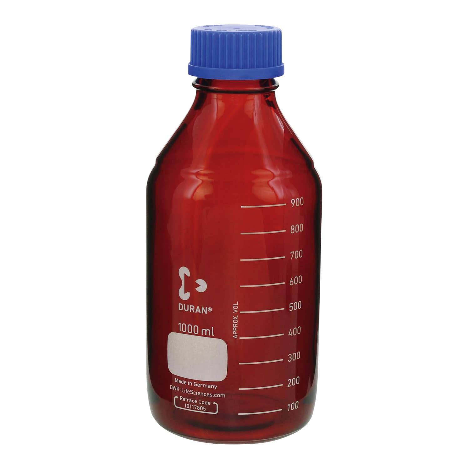 SCHOTT 耐熱ねじ口びん 茶かっ色 1000ML(10ﾎﾝ)ｱｵｷｬｯﾌﾟ