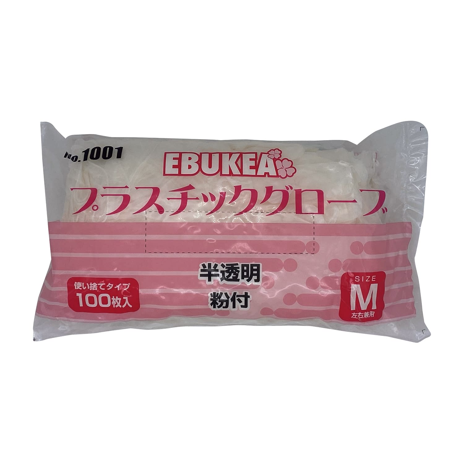 【30個セット】エブノ エブケアプラスチックグローブ（袋粉付 粉付 M1001(100ﾏｲｲﾘ)