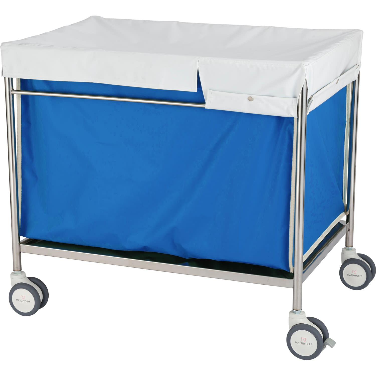 松吉医科器械 マツヨシ 蓋付きランドリーカートL L ブルー マツヨシMY-WC04L(886X586X805|Shop de clinic店