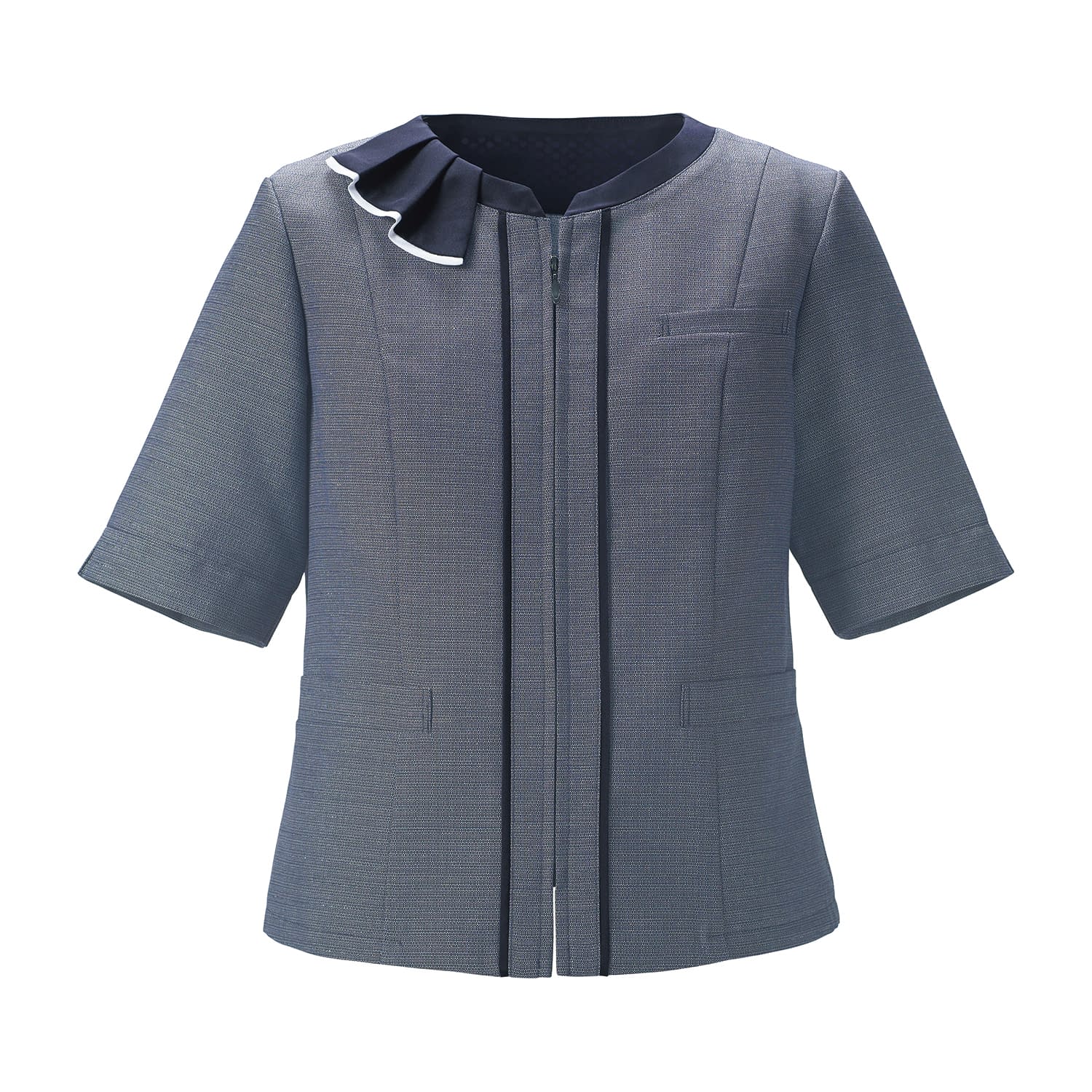 カーシーカシマ ひんやりオーバーブラウス 5号 ENJOYESA890-2(ネイビー)|Shop de clinic店