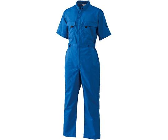 日の丸衣料繊維 半袖続服 （ポリエステル75％・綿25％） 青み 5L 1着