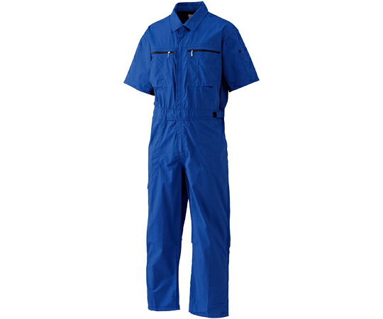 日の丸繊維 半袖続服　（ポリエステル65％・綿35％）　ブルー　3L 1着